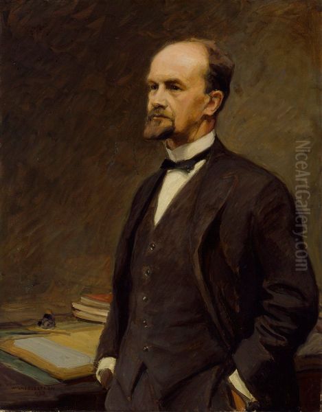 Portrait of Otto Manninen Oil Painting by Vilho Sjostrom