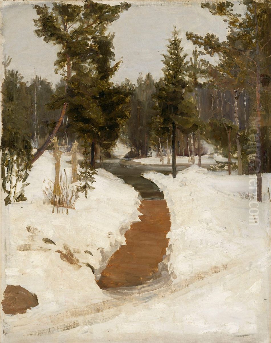Winter Landscape Oil Painting by Repin Iliya Winter Landscape Oil Painting by Repin Iliya