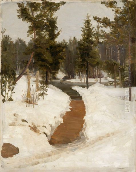 Winter Landscape Oil Painting by Repin Iliya