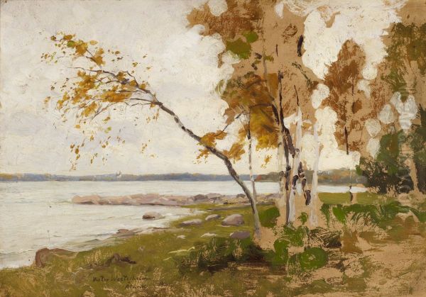 Landscape Study Oil Painting by Victor Westerholm