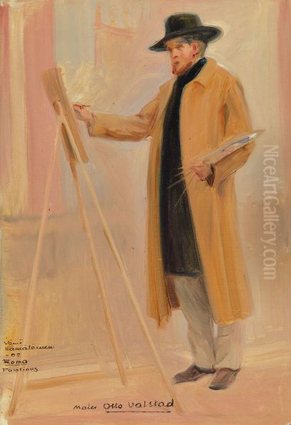 Portrait of the Painter Otto Valstad Oil Painting by Vaino Hamalainen