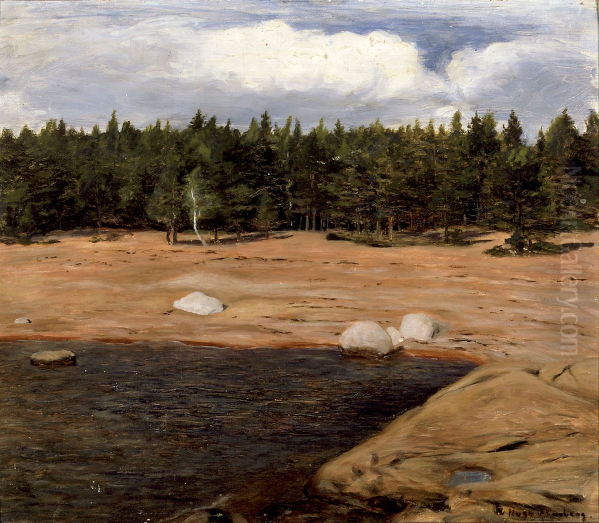 The Beach, Niemenlautta Oil Painting by Hugo Simberg