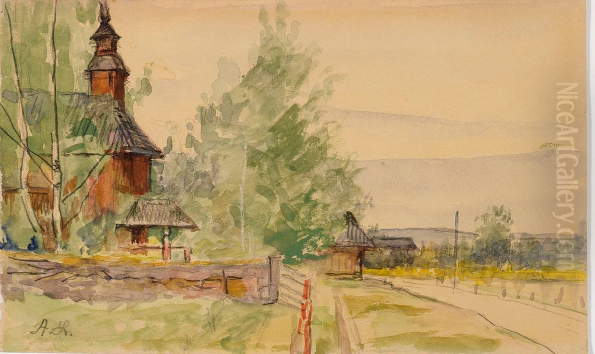 Maisema (Keuruu) Oil Painting by Amelie Lundahl