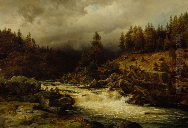 Fors i Norge Oil Painting by Hans Gude