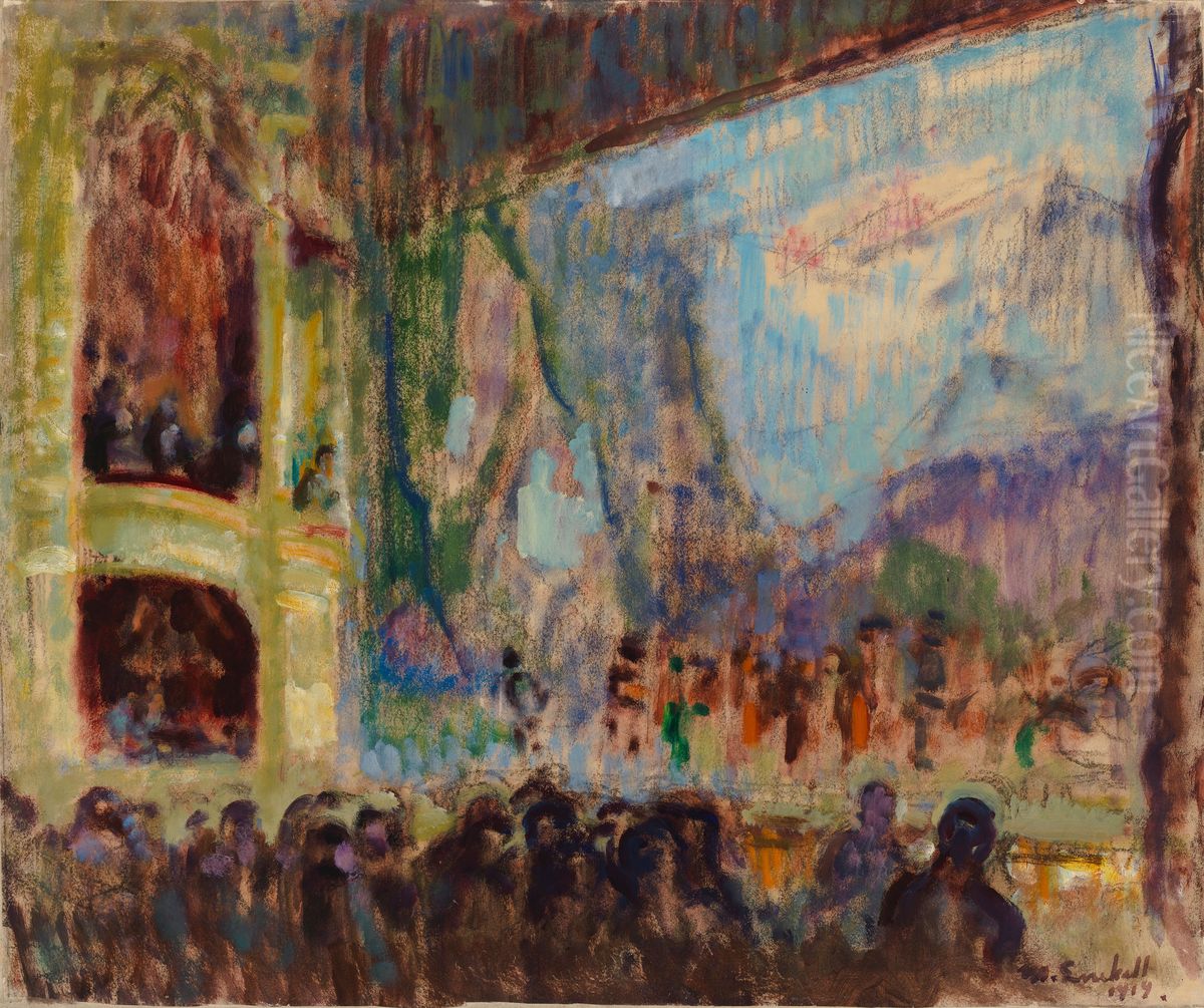 Interior View of the Finnish Opera Oil Painting by Magnus Enckell