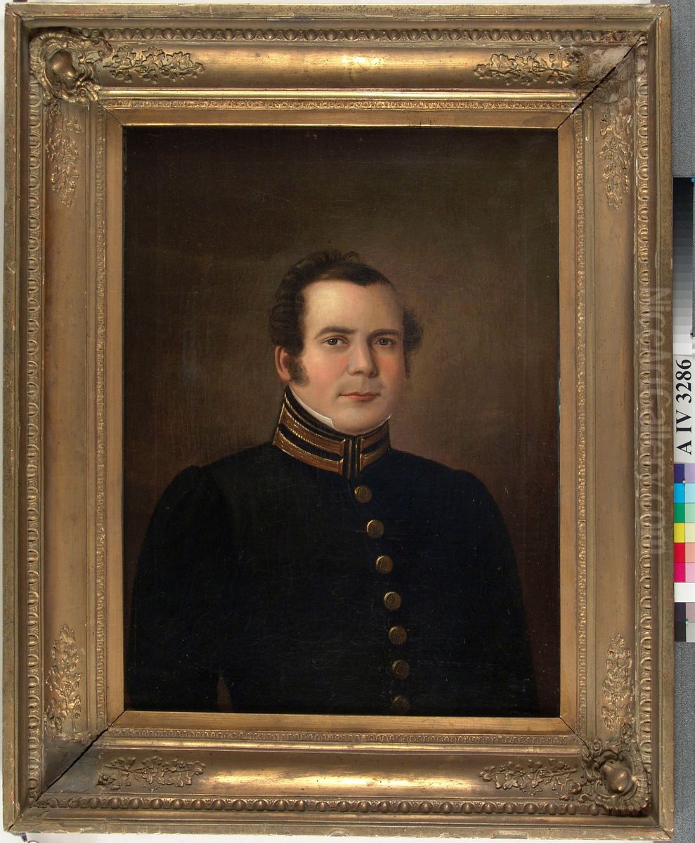 Tilanomistaja, tuomari Albert Johan Lignell Oil Painting by Gustaf Wilhelm Finnberg