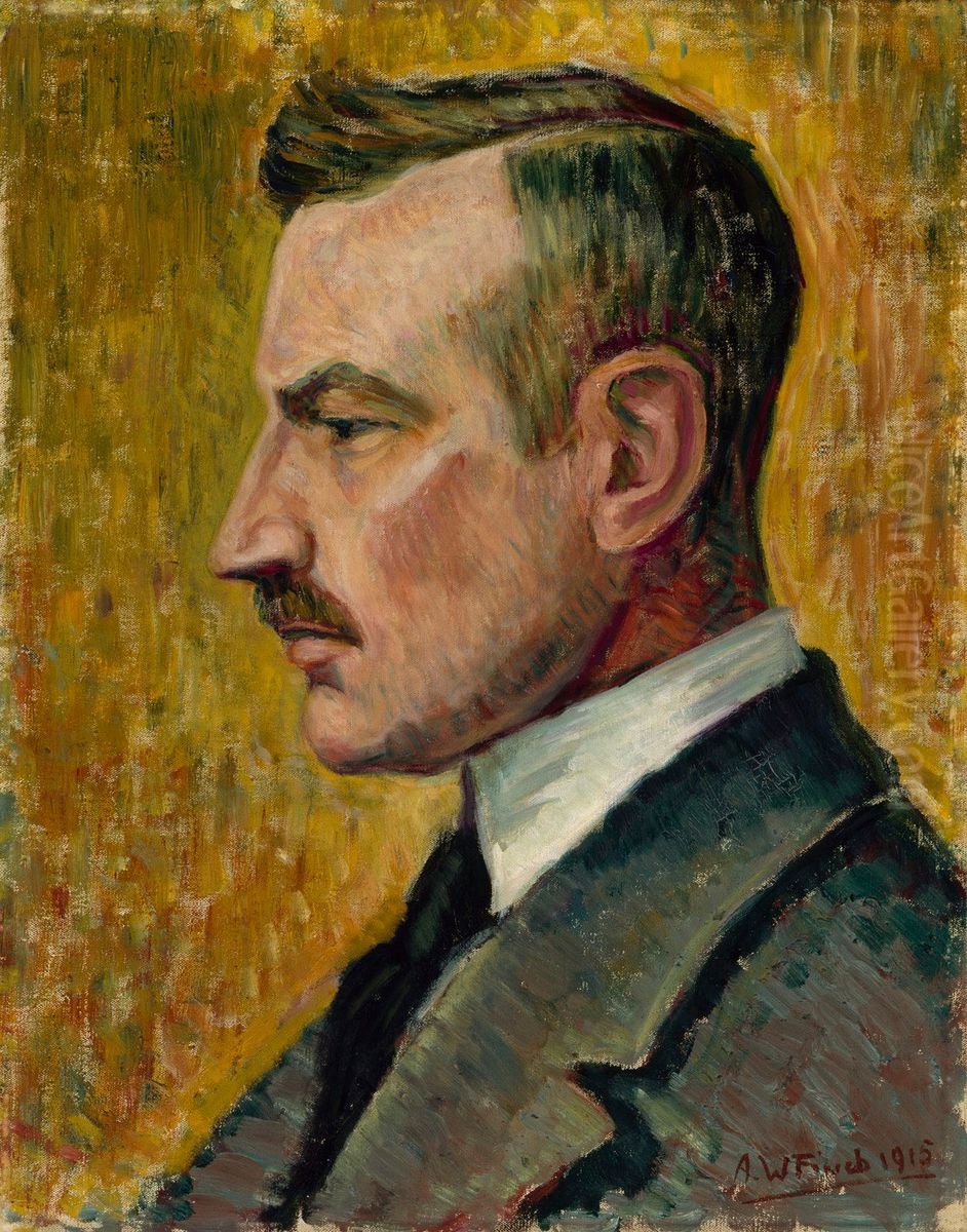 Portratt av artisten Magnus Enckell Oil Painting by Alfred William Finch