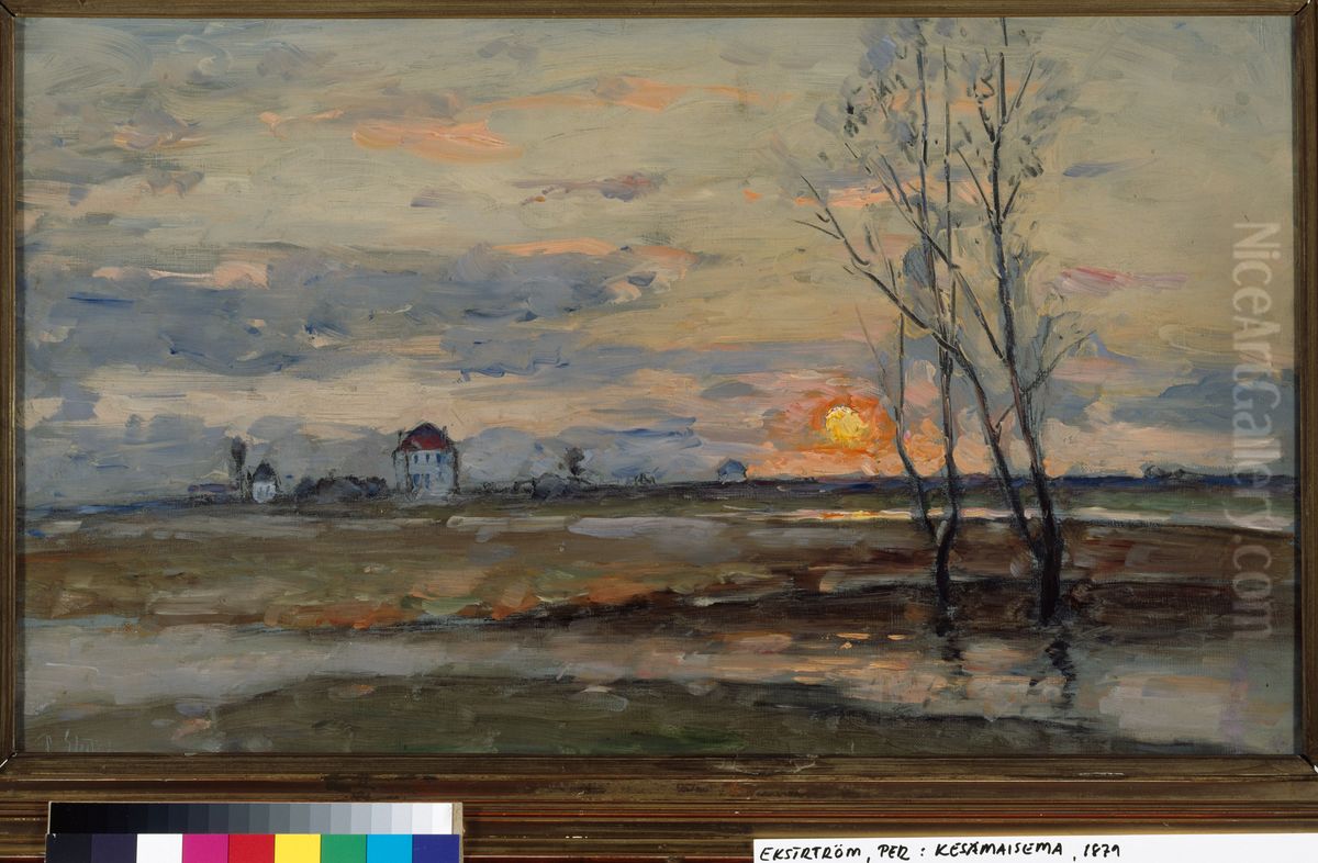 Sommarlandskap Oil Painting by Per Ekstrom