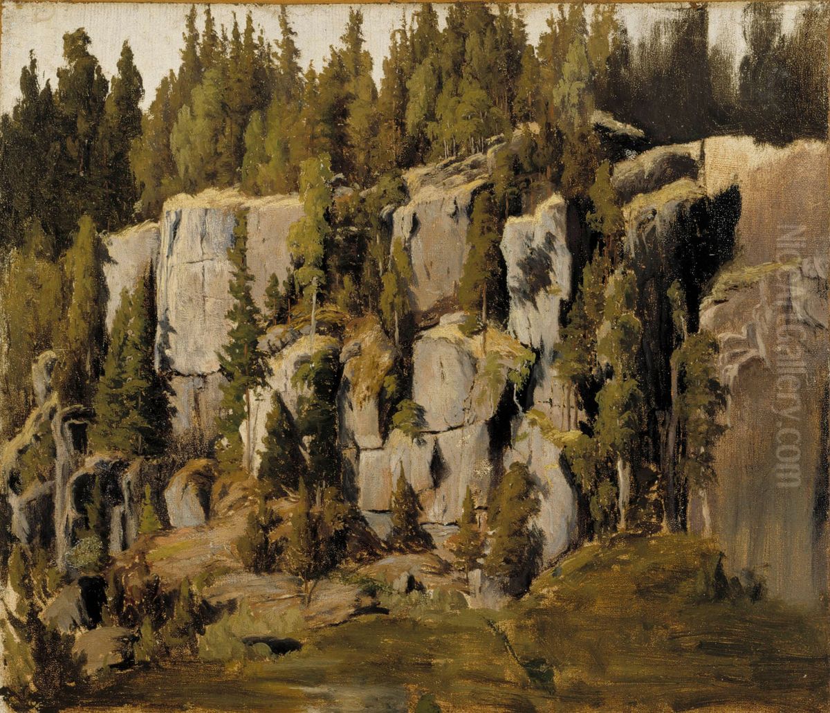 Rapakivikallioita Oil Painting by Fanny Churberg