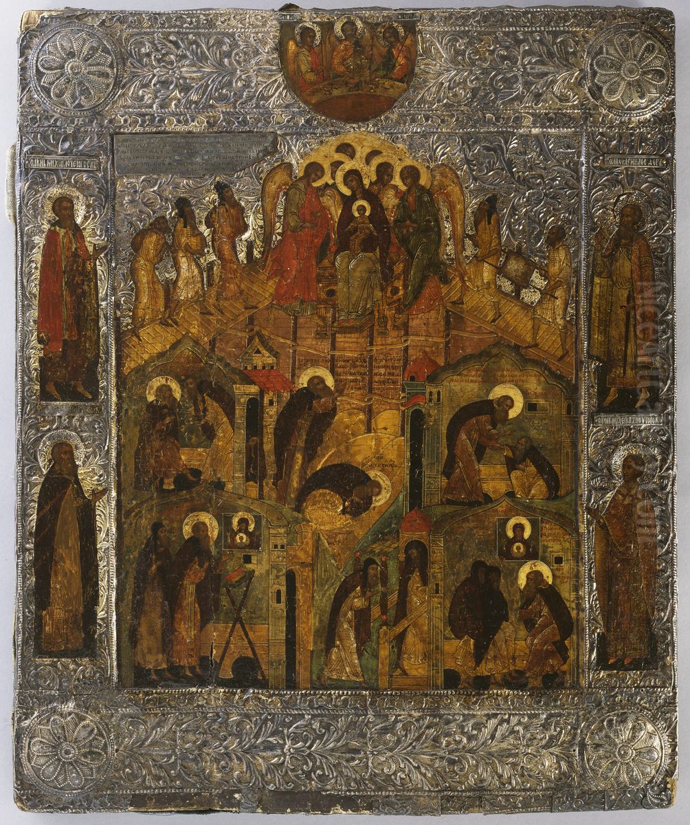 Neitsyt Maria, Jeesus-lapsi, Johannes Kastaja ja Pyha Antonius Apotti Oil Painting by Jacopo Bassano