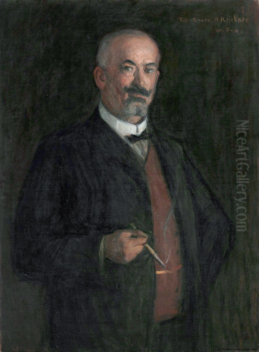 The industrialist August Keirkner Oil Painting by Vilho Sjostrom