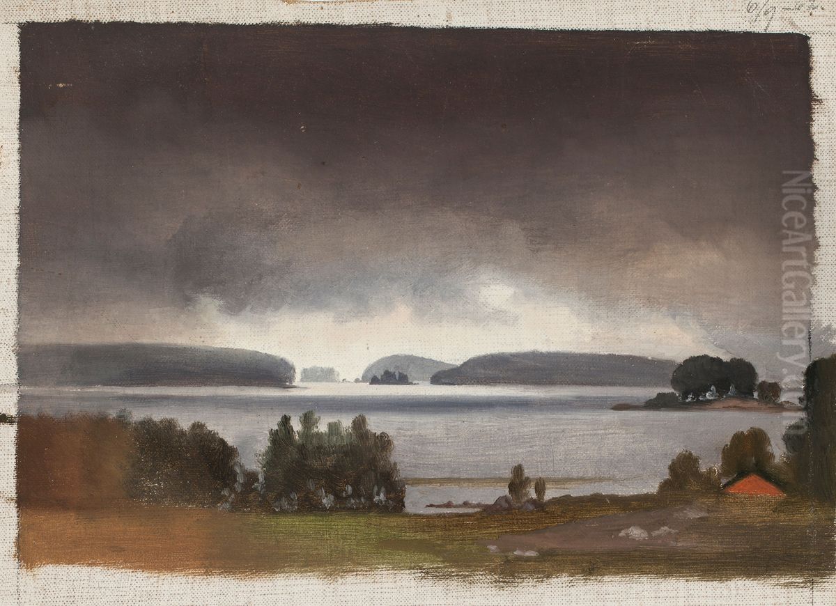 Landscape Study, Haikko in Porvoo Oil Painting by Magnus Von Wright