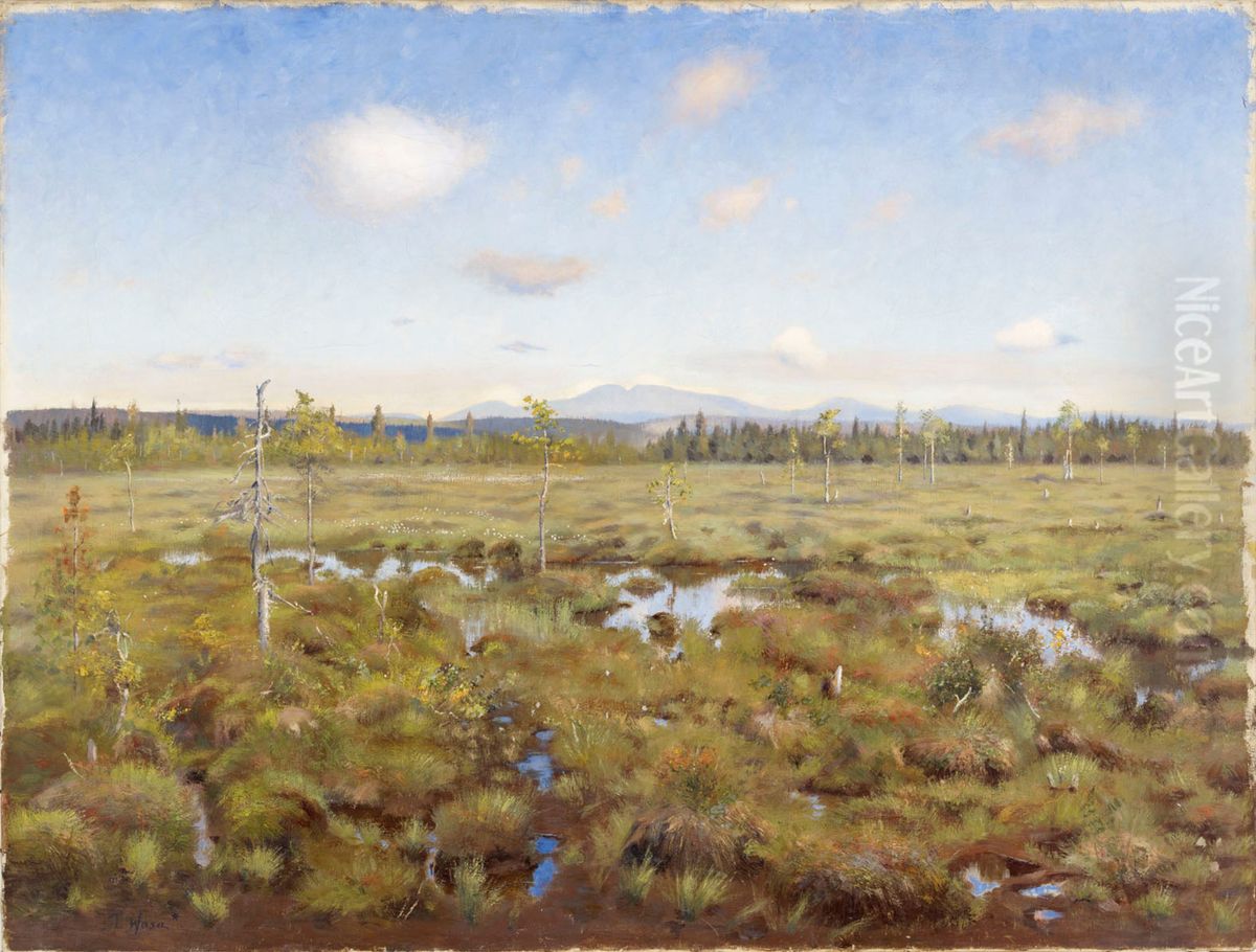 Landscape from Lapland Oil Painting by Torsten Wasastjerna