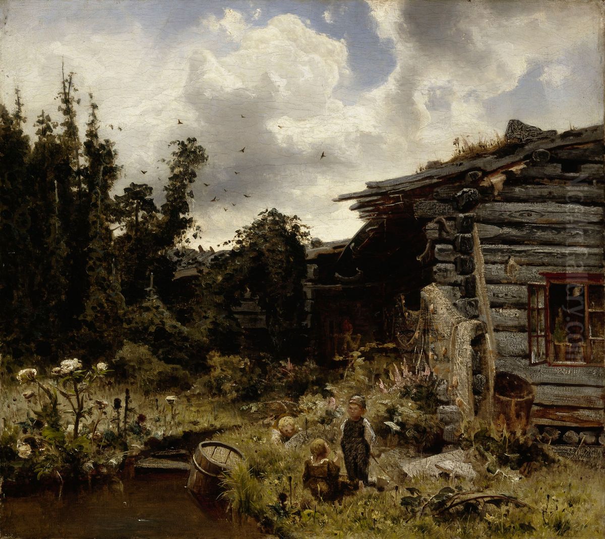 Hamalainen humalisto Oil Painting by Werner Holmberg