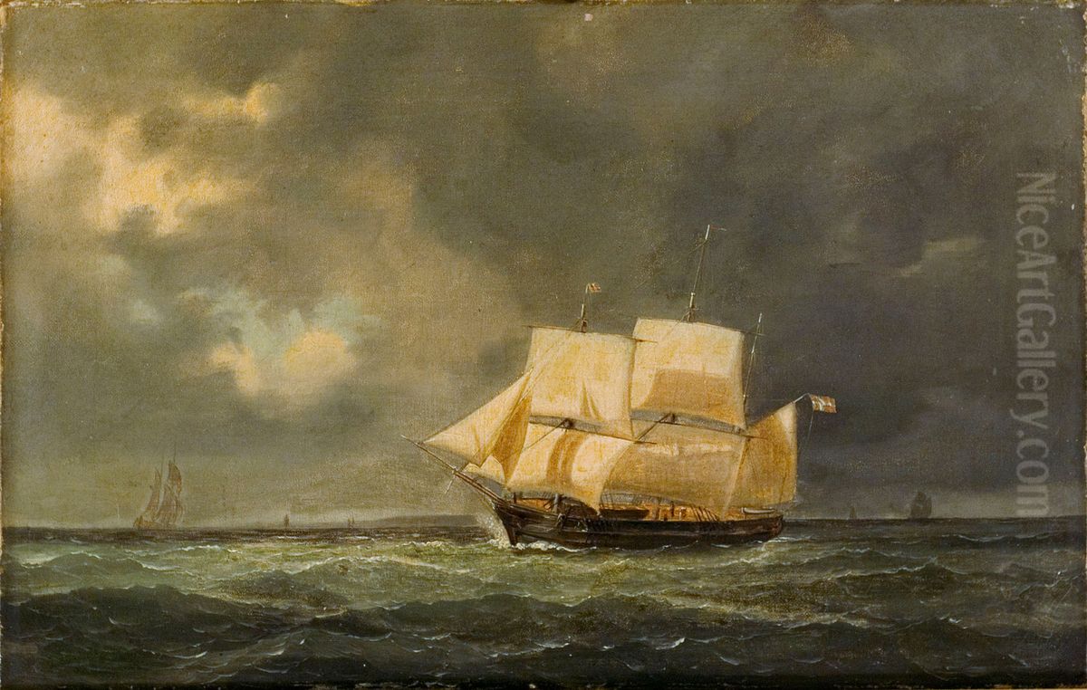 Marine Landscape Oil Painting by Anton Melbye