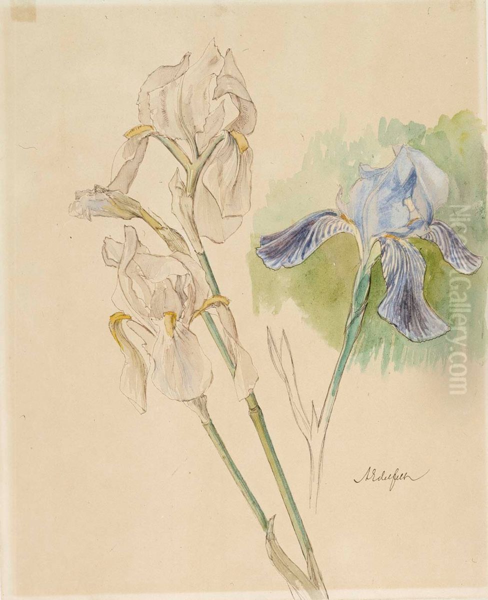 Flower Studies Oil Painting by Albert Edelfelt