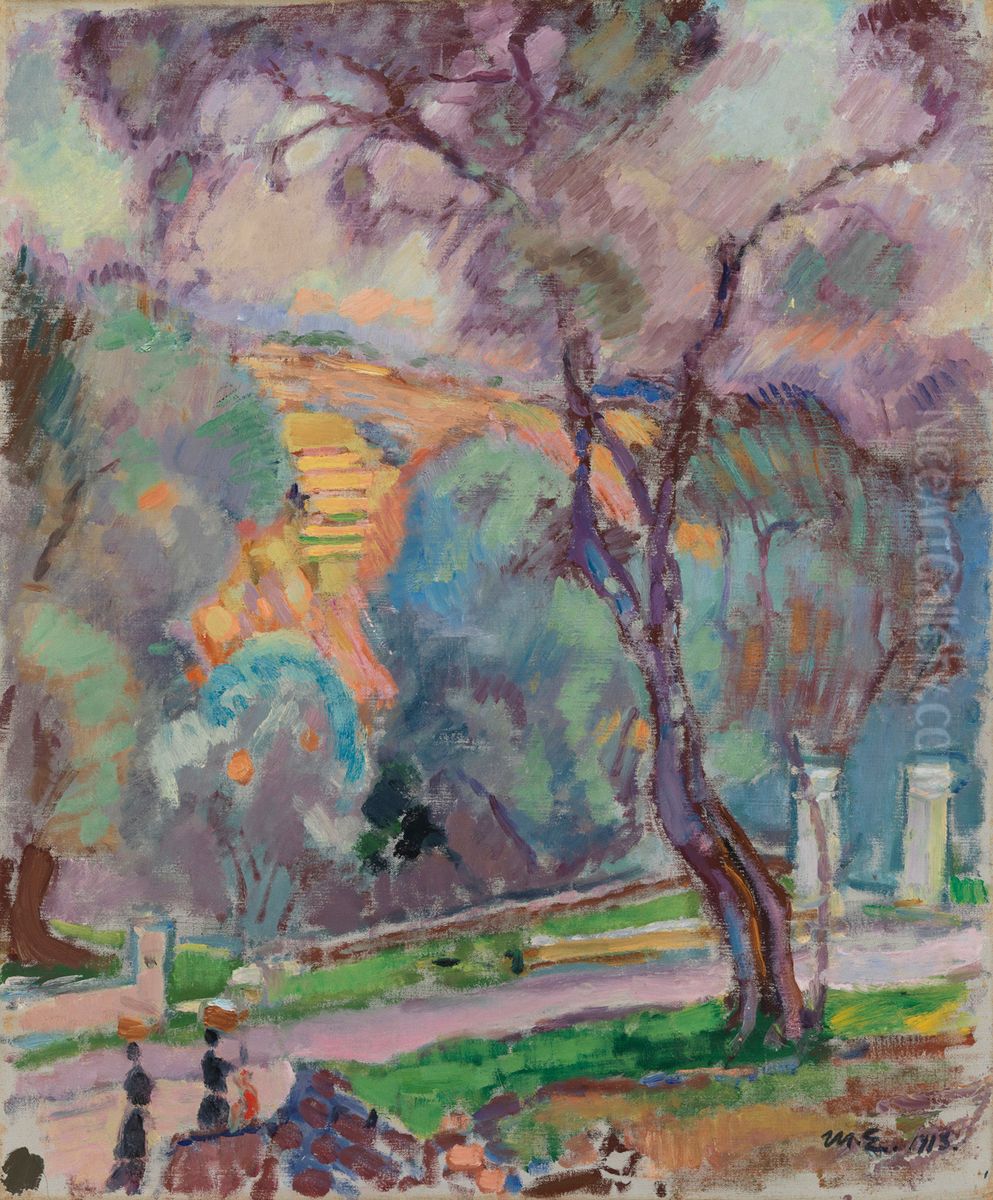 The Park View from San Remo Oil Painting by Magnus Enckell