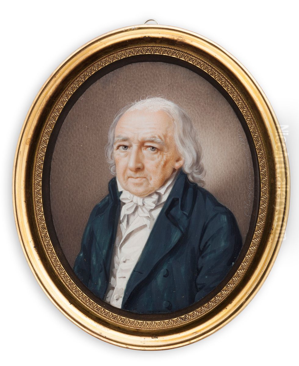 Portratt av en man Oil Painting by Carl Friedrich Kroymann