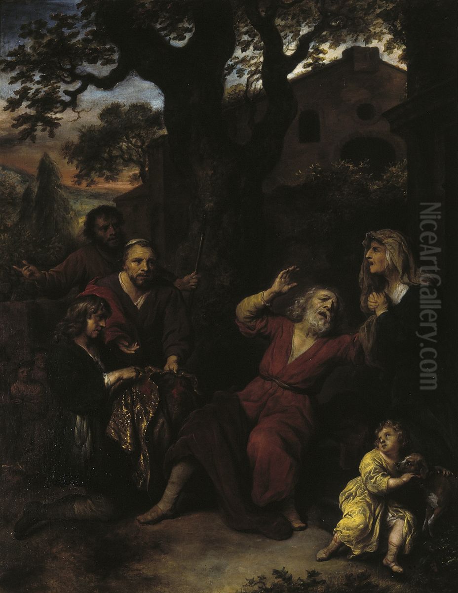 Joosefin verinen viitta Oil Painting by Govert Flinck