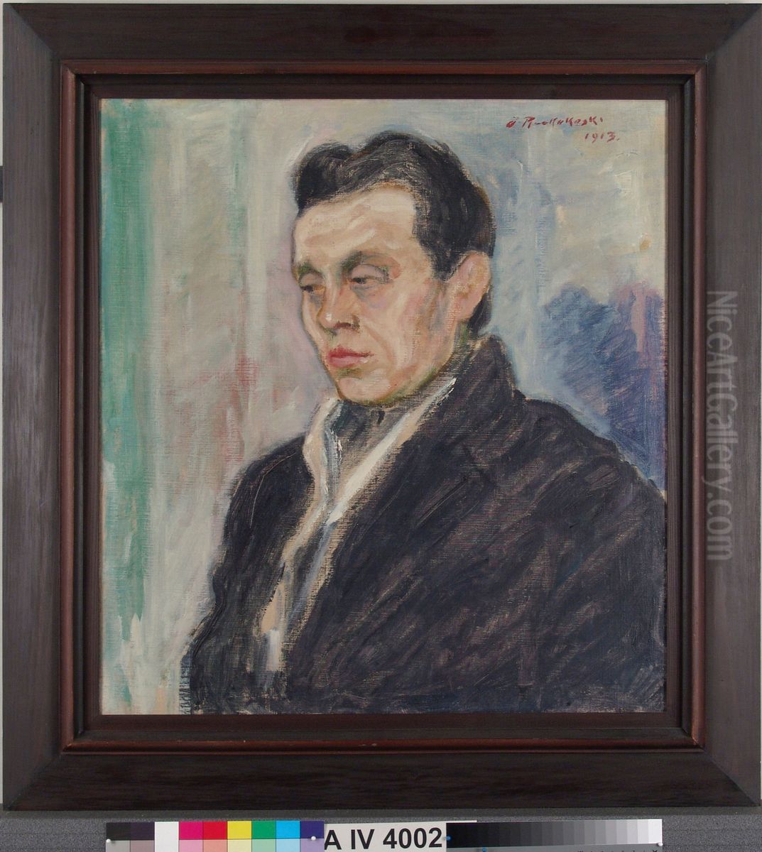 Portratt av en man (Yrjo Ramstedt) Oil Painting by Jalmari Ruokokoski