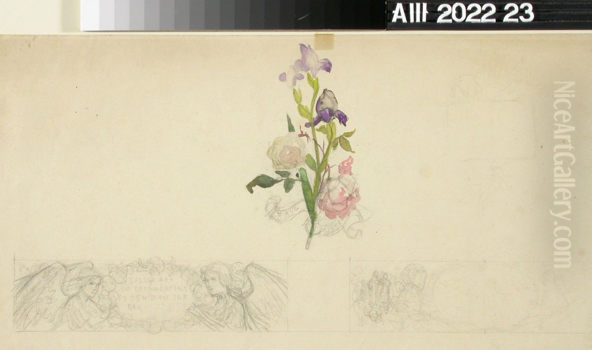 Kukkaharjoitelma Oil Painting by Albert Edelfelt