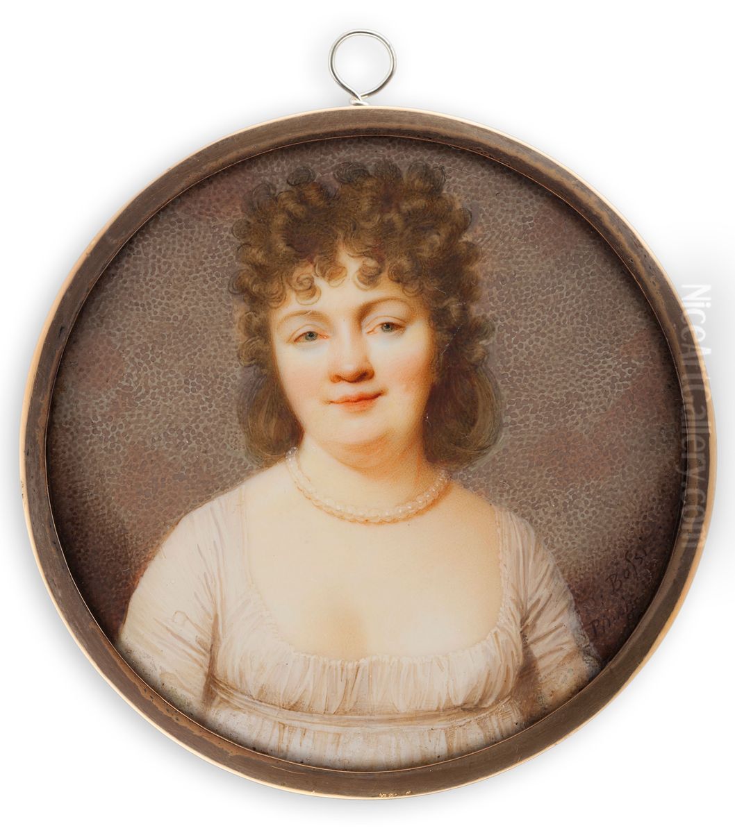 Mrs Johanna Elisabet Muller Oil Painting by Johann Dominik Bossi