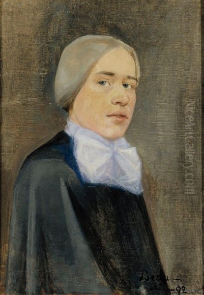 Sjalvportratt Oil Painting by Beda Stjernschantz