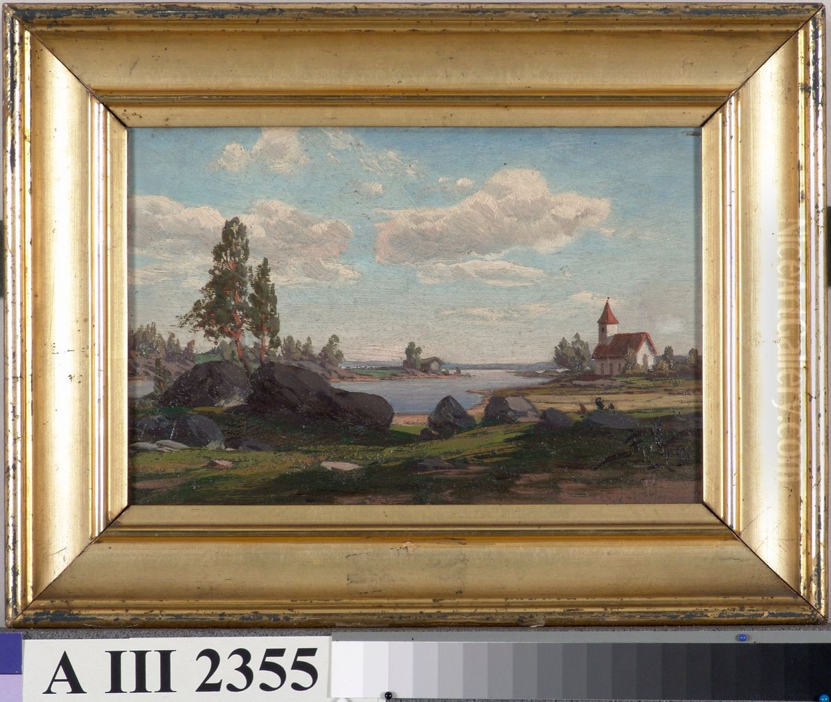 Kirkko rannalla Oil Painting by Fanny Churberg