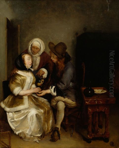 Glass of Lemonade, copy of Gerh. Terborch's painting Oil Painting by Helene Schjerfbeck