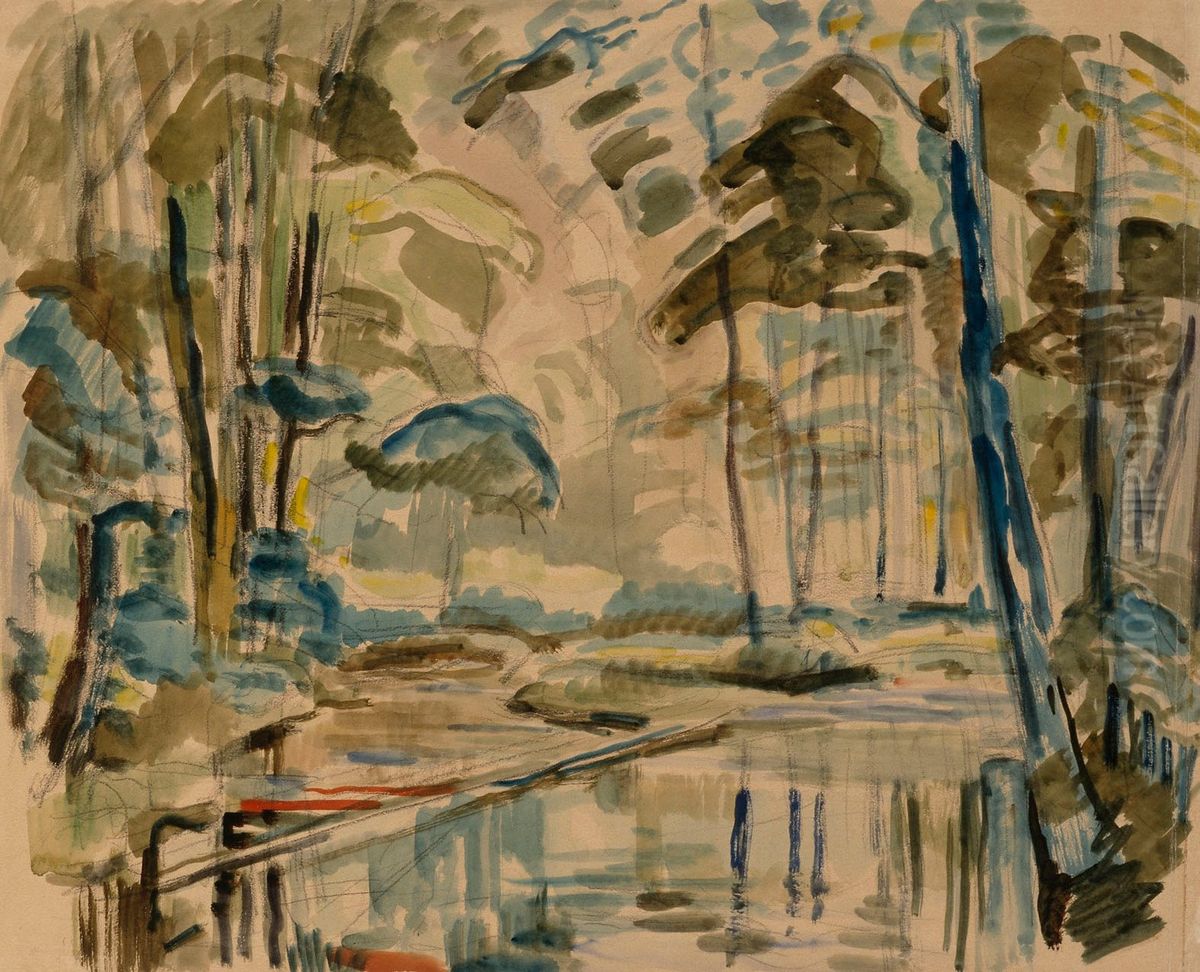 Skogssjo Oil Painting by Magnus Enckell Skogssjo Oil Painting by Magnus Enckell