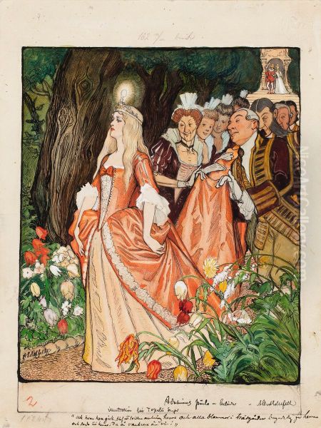 Illustration of Adalmina's Pearl Oil Painting by Albert Edelfelt