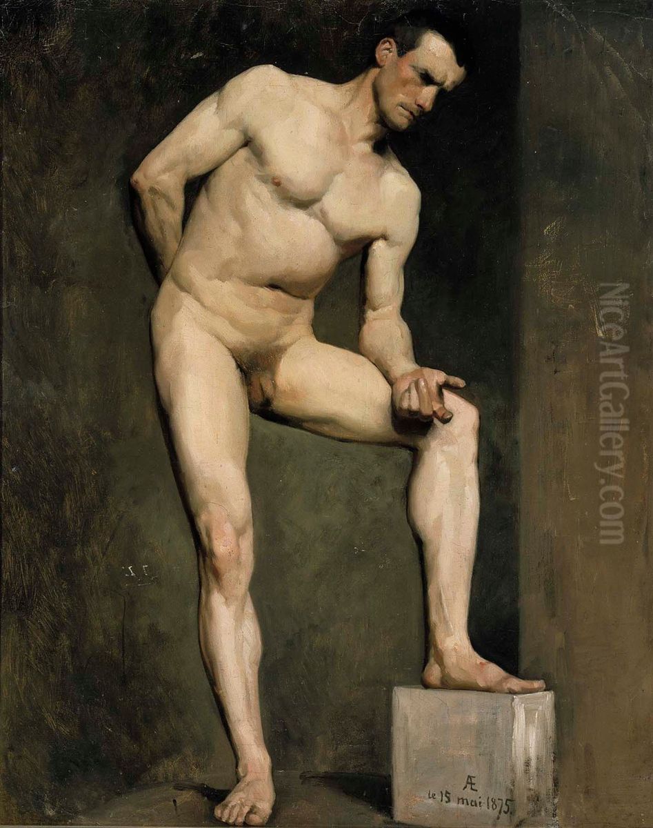 Miesmalli, akatemiaharjoitelma Oil Painting by Albert Edelfelt