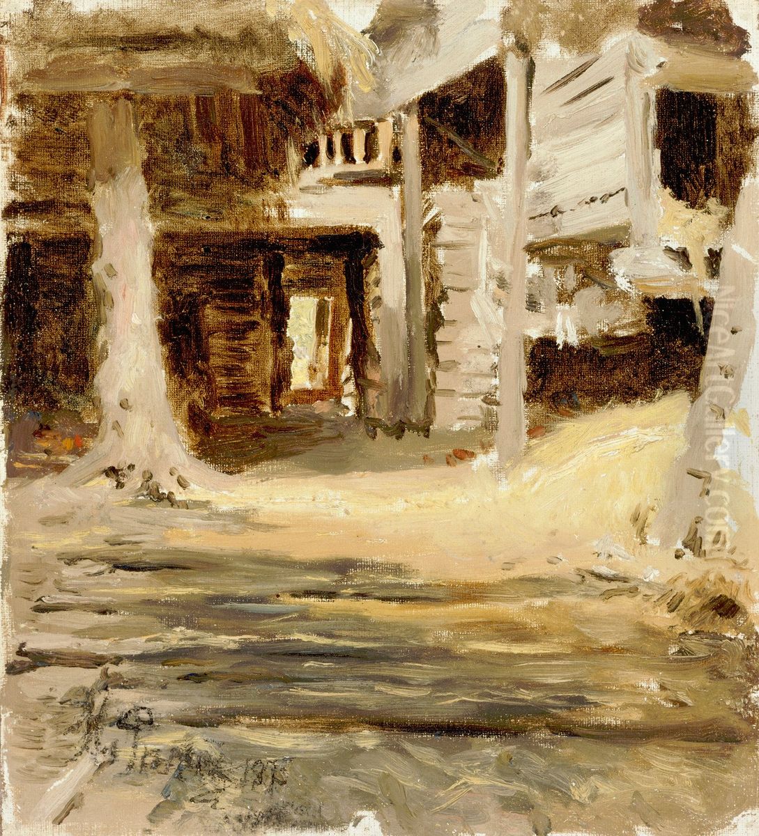 Gardsplanen Oil Painting by Repin Iliya