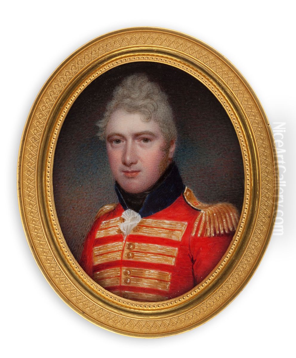 Portratt av en engelsk officer Oil Painting by William John Thomson