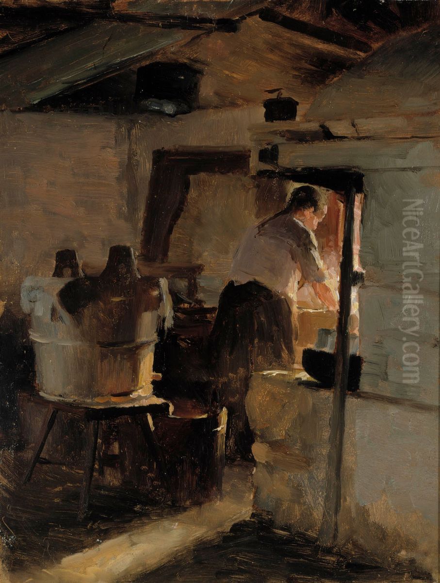 Lieden aaressa Oil Painting by Albert Edelfelt