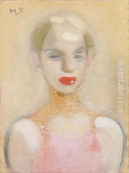 Circus Girl Oil Painting by Helene Schjerfbeck