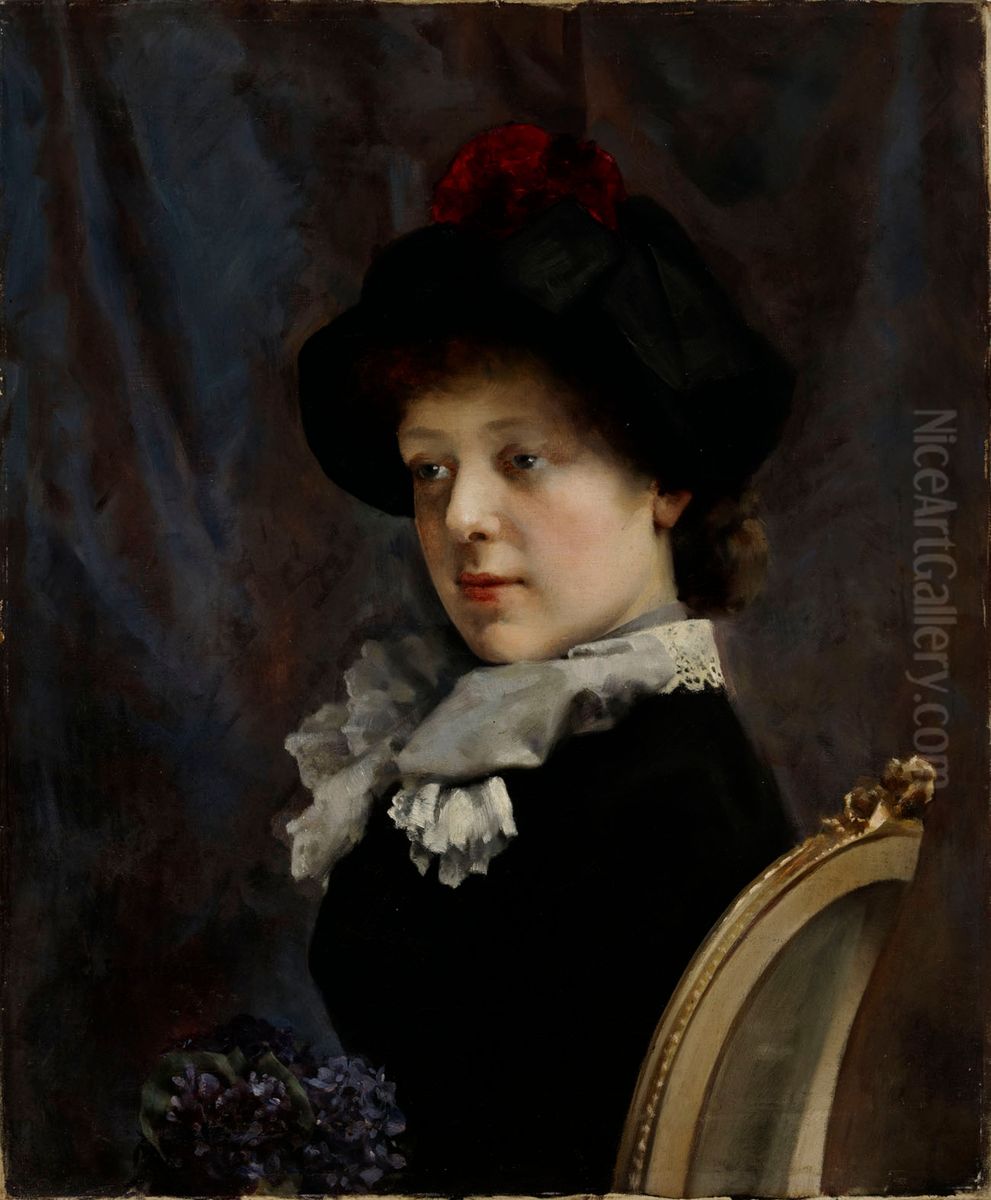 Portrait of a Lady Oil Painting by Gunnar Berndtson