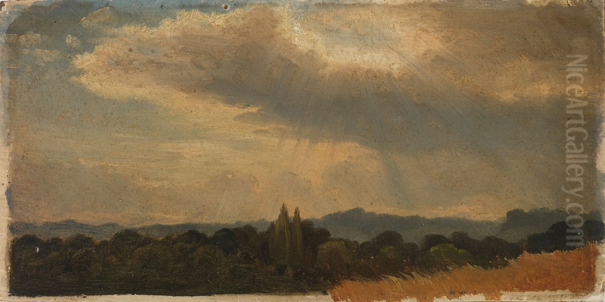 Korkea taivas maiseman ylla, harjoitelma Oil Painting by Werner Holmberg