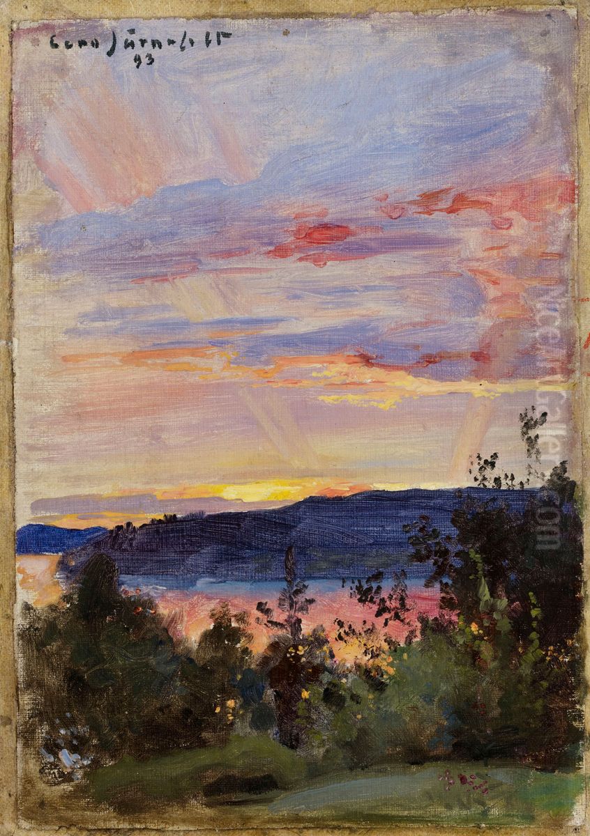Solnedgang Oil Painting by Eero Jarnefelt