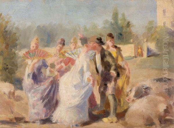 Prinsessa och svinaherde Oil Painting by Magnus Enckell