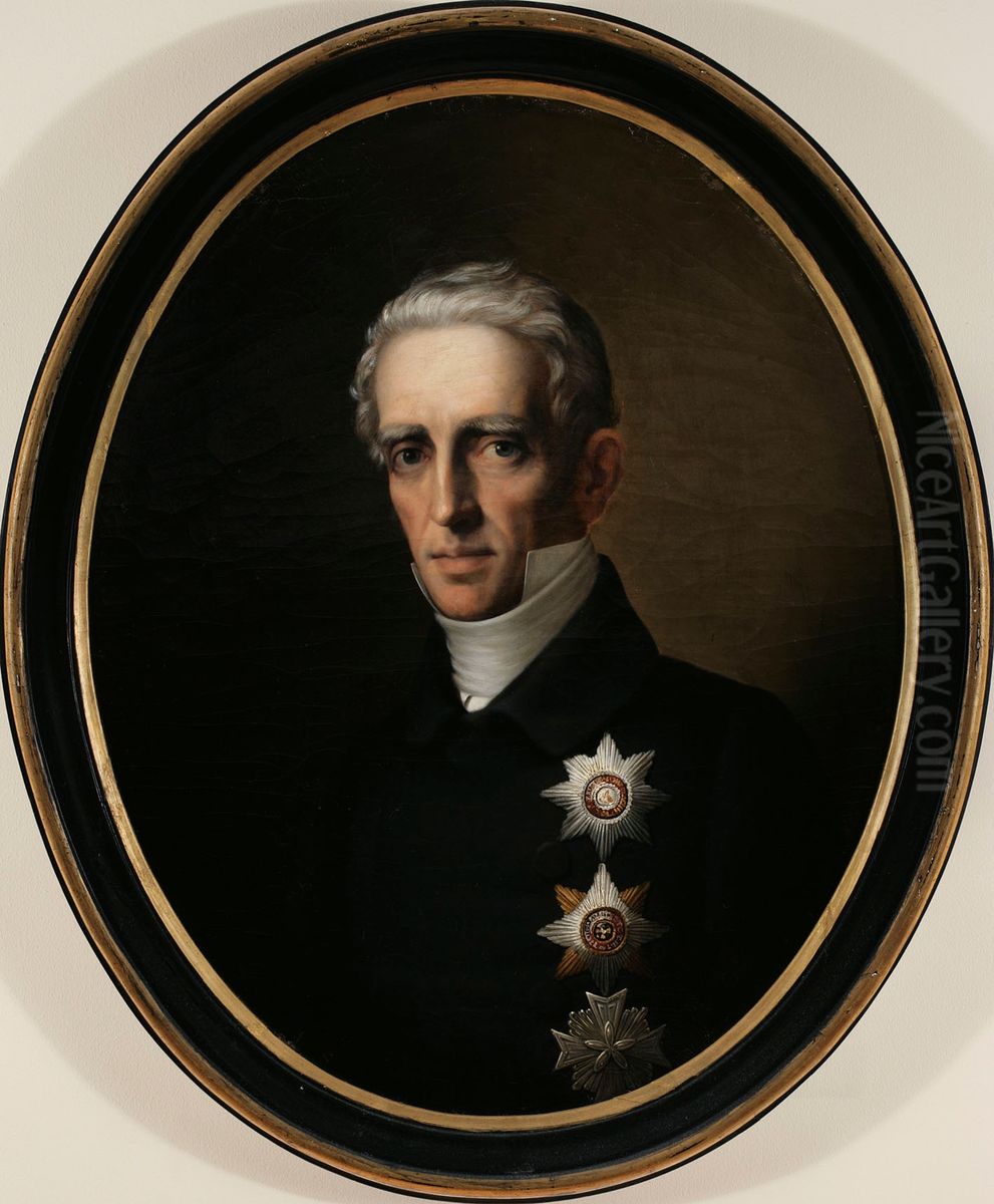 Vapaaherra Lars Gabriel von Haartman Oil Painting by Carl Timoleon von Neff