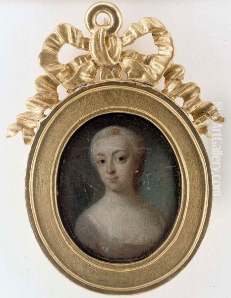 Fru Eva Ekeblad Oil Painting by Olof Arenius