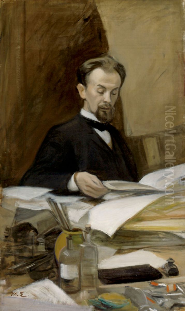 Portrait of the Poet Otto Manninen Oil Painting by Magnus Enckell Portrait of the Poet Otto Manninen Oil Painting by Magnus Enckell