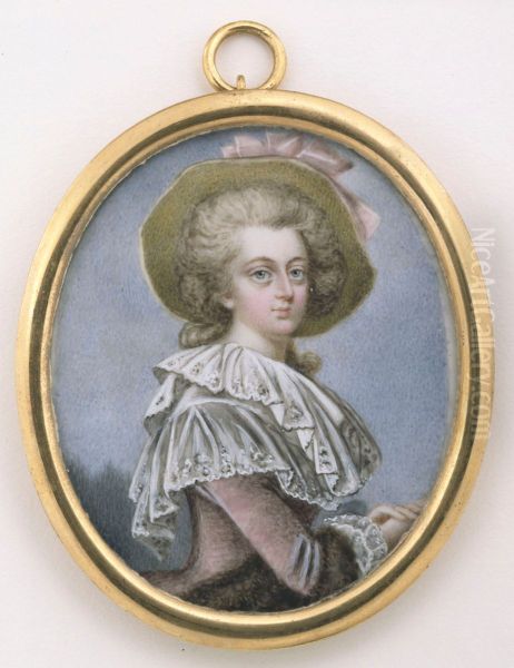 Drottning Marie Antoinette Oil Painting by Elise Arnberg