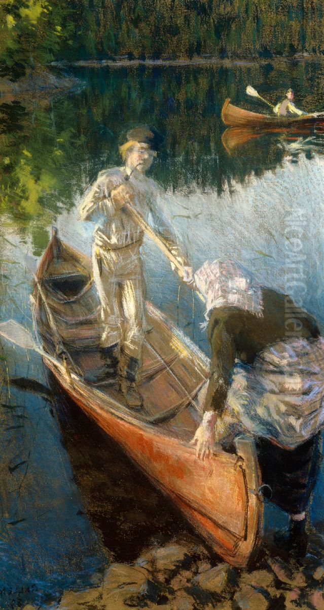 Vid midsommartid Oil Painting by Akseli Valdemar Gallen-Kallela