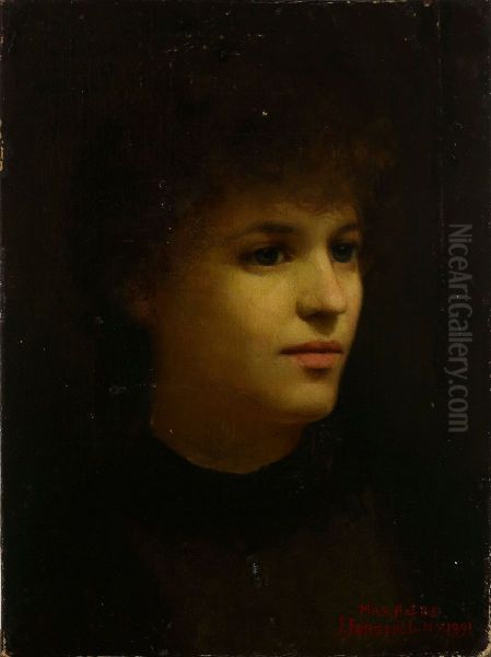 Portrait of the Artist's Wife Oil Painting by Juho Forsell