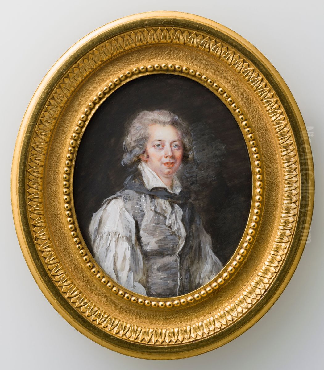 Chief Accountant Johan Gottlob Brusell Oil Painting by Peter Adolf Hall