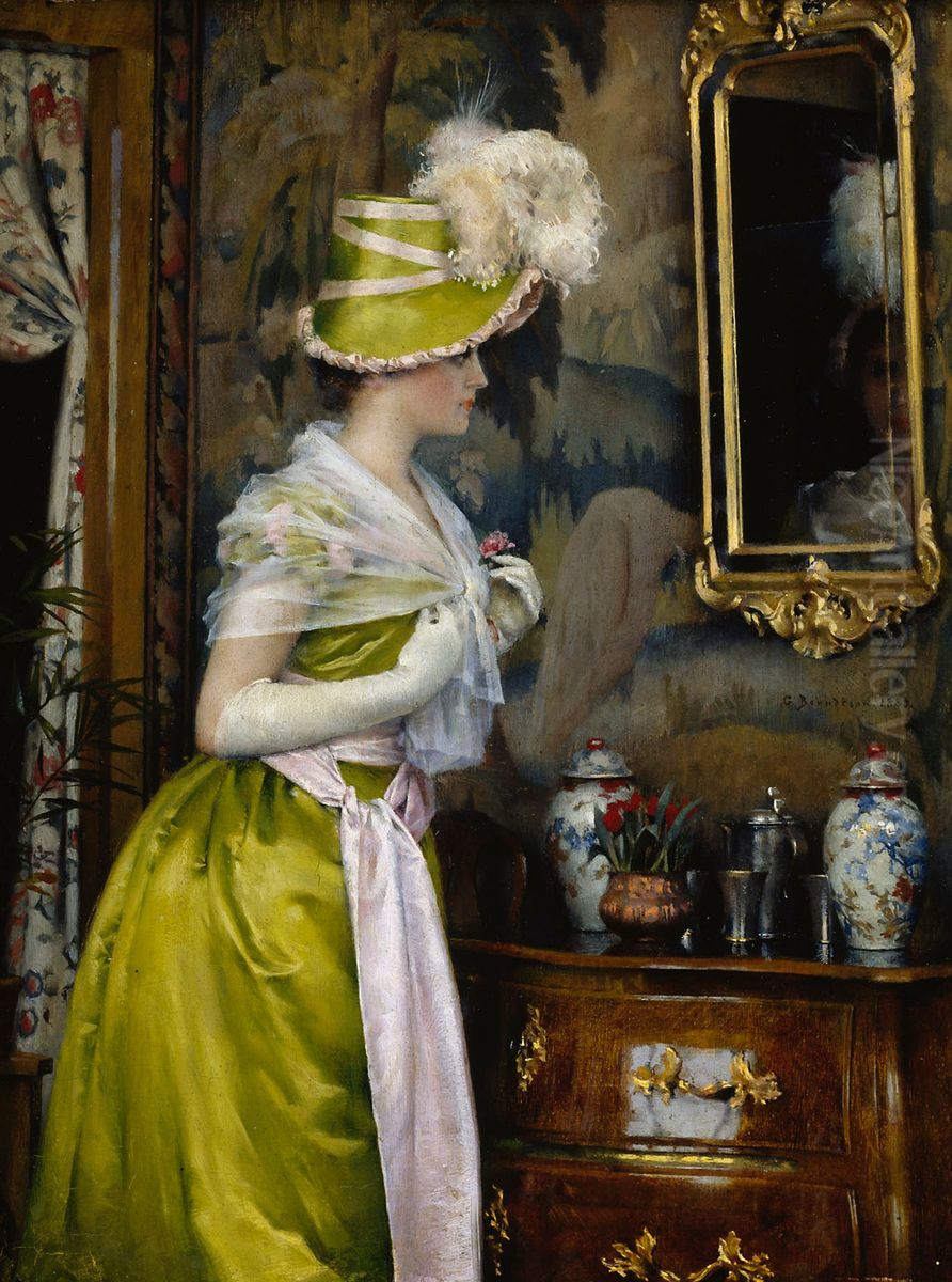 The Mirror Oil Painting by Gunnar Berndtson