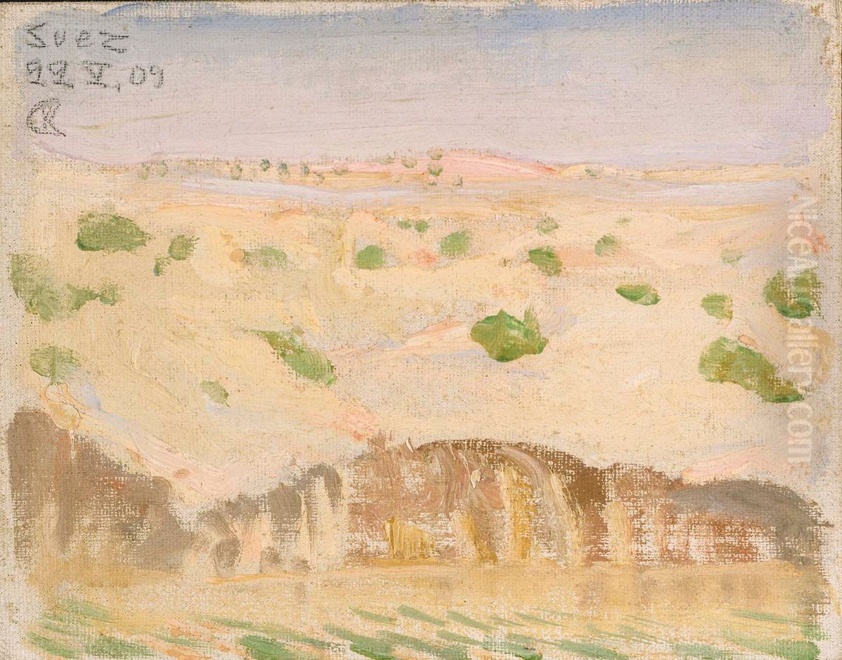 Suez Canal Beach Oil Painting by Akseli Valdemar Gallen-Kallela