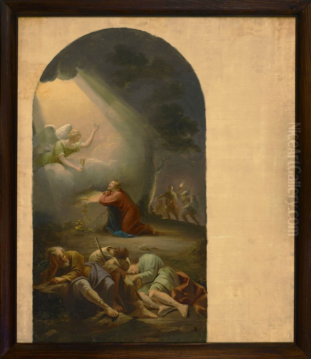 Getsemanen rukous, Kymin kirkon alttaritaulun luonnos Oil Painting by Berndt Godenhjelm